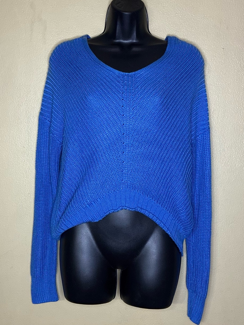 Freshman 1996 Bold Cobalt V-Neck Knit Sweater - Women's Lightweight Pullover